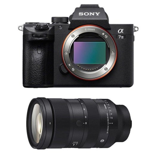 Cámara Mirrorless Sony Alpha 7 III 24MP Sensor Full-Frame 28-105mm f/2.8 4K UHD WiFi