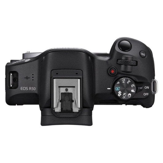 Câmara Mirrorless Canon EOS R50 24.2MP RF-S 18-45mm IS STM WiFi Bluetooth + Adaptador EF-EOS R