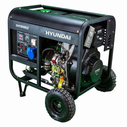Gerador Diesel Hyundai DHY8500LEK Monofásico 6,5kW Arranque Elétrico
