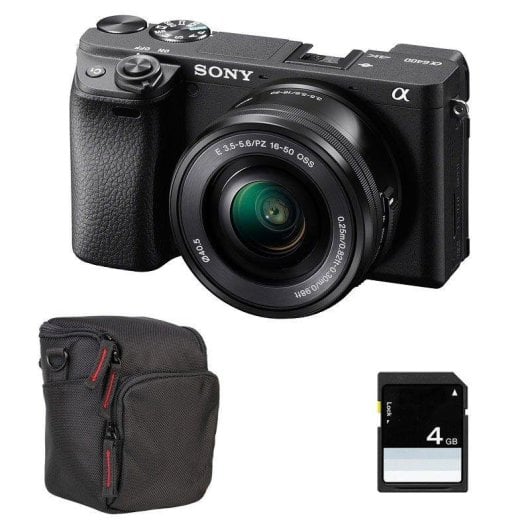 Câmara Mirrorless Sony Alpha 6400 24.2MP 16-50mm 4K WiFi Bluetooth Cartão SD 8GB