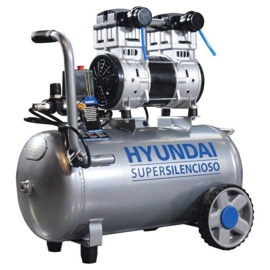 Compressor Hyundai Hyac50-2s Silencioso 50 Litros Portátil Sem Manutenção