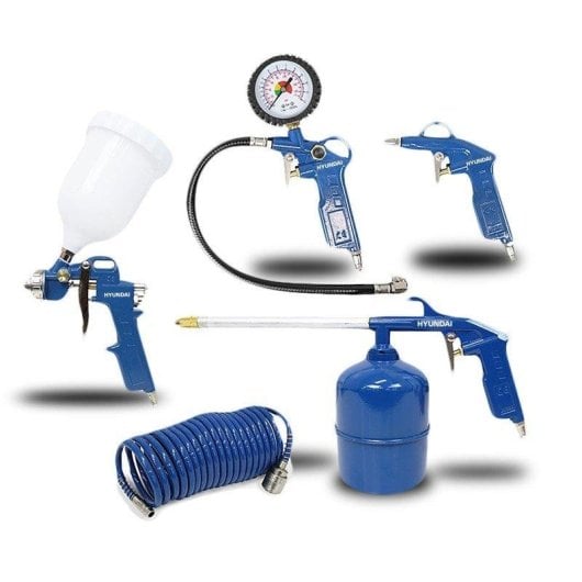 Kit de Ferramentas Pneumáticas Hyundai Hy-55901 5 Peças Acoplamentos Rápidos