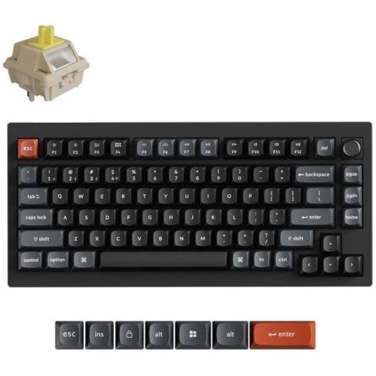 Teclado Keychron V1 Ultra 8K mecánico inalámbrico 75% RGB Hot-Swappable Spanish Layout