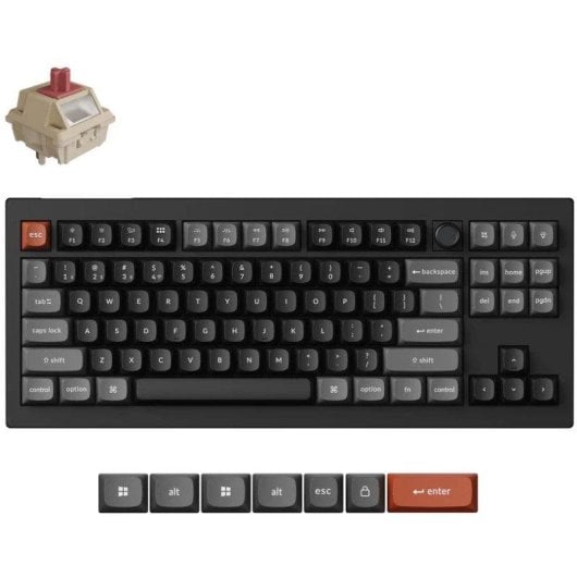 Teclado Keychron V3 Ultra 8K mecánico TKL inalámbrico RGB Hot-Swappable Spanish Layout