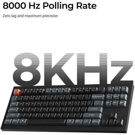Teclado Keychron V3 Ultra 8K mecánico TKL inalámbrico RGB Hot-Swappable