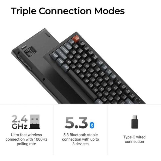 Teclado Keychron V6 Ultra 8K mecánico inalámbrico RGB con switches hot-swappable