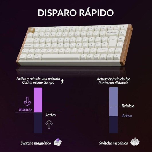 Teclado Keychron K2 HE Hall Effect Magnético 75% ISO-ES inalámbrico retroiluminado