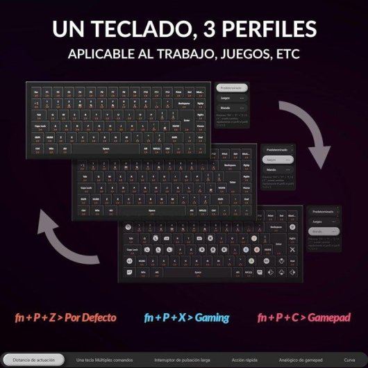 Teclado Keychron K2 HE Hall Effect Magnético 75% ISO-ES inalámbrico retroiluminado