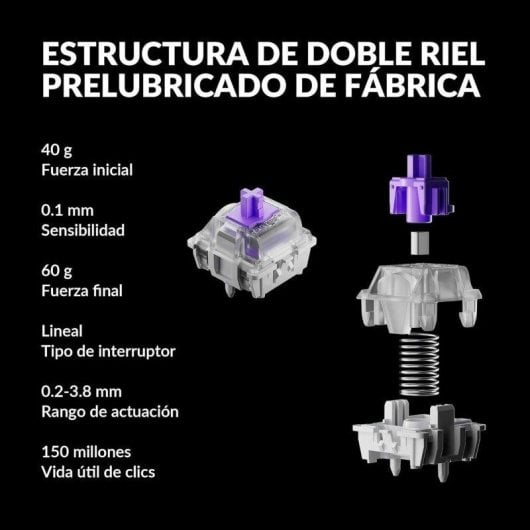 Teclado Keychron K2 HE magnético 75% RGB alumínio switches Nebula layout Spanish