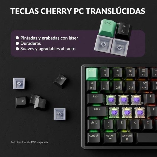 Teclado Keychron K2 HE magnético 75% RGB alumínio switches Nebula layout Spanish
