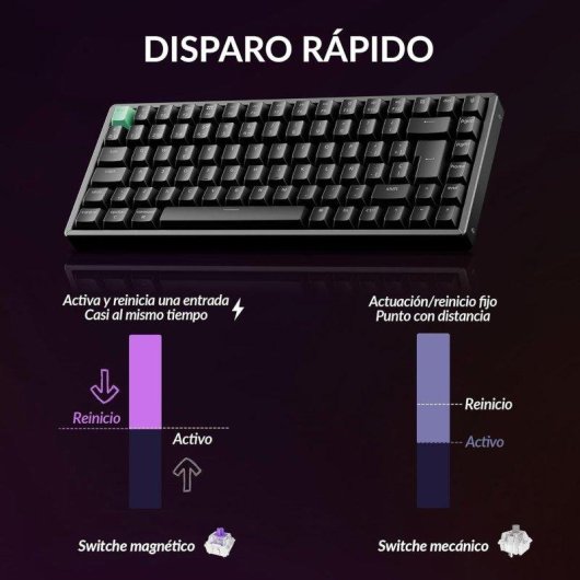 Teclado Keychron K2 HE magnético 75% RGB alumínio switches Nebula layout Spanish