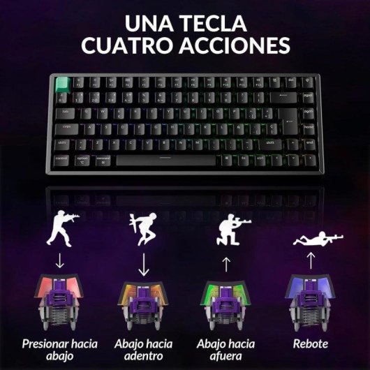 Teclado Keychron K2 HE magnético 75% RGB alumínio switches Nebula layout Spanish