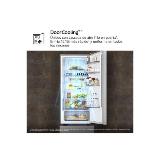 Frigorífico Combi LG GBBS322CPY Total No Frost 203cm 375L C Inox WiFi IA