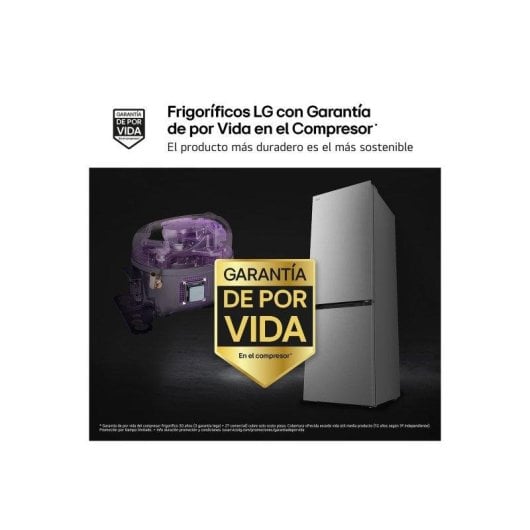 Frigorífico Combi LG GBBS514CPY Total No Frost 186cm 333L C Inox WiFi IA