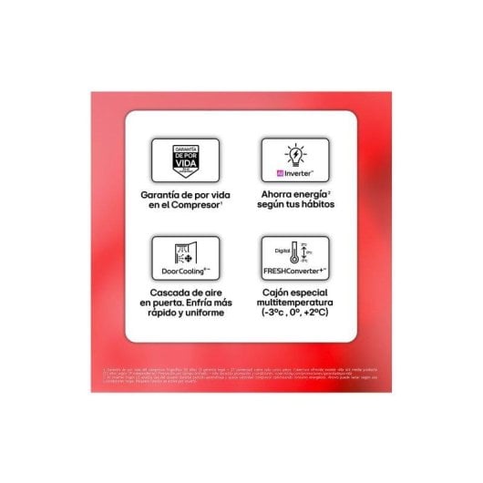 Frigorífico Combi LG GBBS312CPY Total No Frost 186cm 333L C Inox WiFi IA
