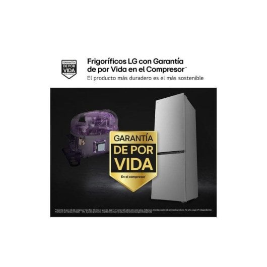 Frigorífico Combi LG GBBS312CPY Total No Frost 186cm 333L C Inox WiFi IA