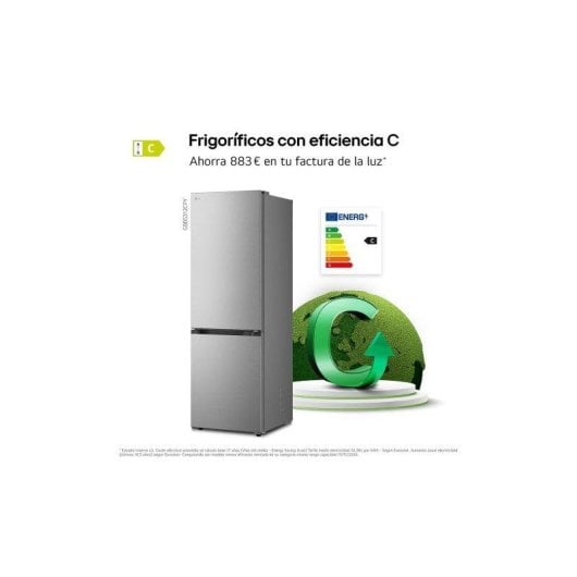 Frigorífico Combi LG GBBS312CPY Total No Frost 186cm 333L C Inox WiFi IA