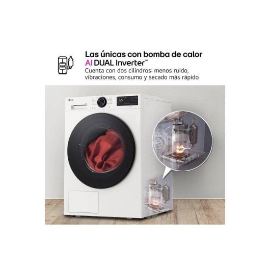 Secadora de condensación LG RHX5009TLB 9 kg Clase B con bomba de calor Dual Inverter y Wi-Fi