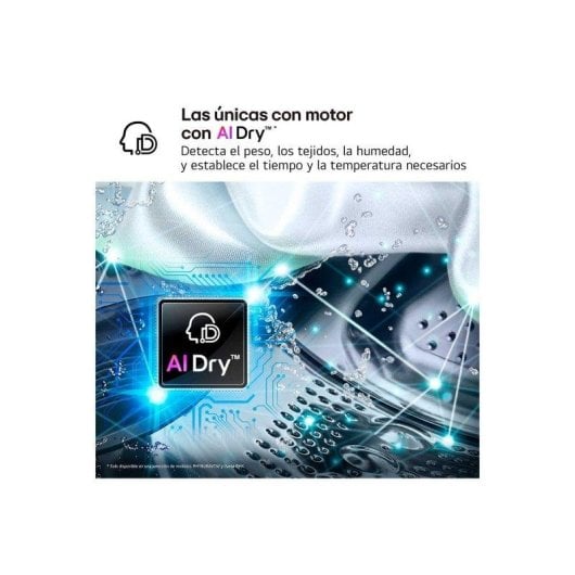 Secadora de condensación LG RHX5009TLB 9 kg Clase B con bomba de calor Dual Inverter y Wi-Fi