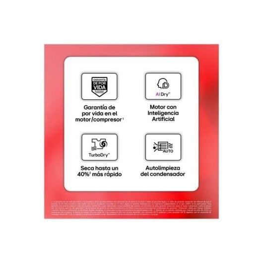 Secadora de condensación LG RHX5009TBB 9 kg Clase B bomba de calor AI Dry Wi-Fi