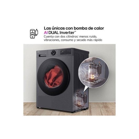 Secadora de condensación LG RHX5009TBB 9 kg Clase B bomba de calor AI Dry Wi-Fi