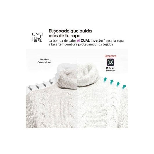 Secadora de condensación LG RHX5009TBB 9 kg Clase B bomba de calor AI Dry Wi-Fi