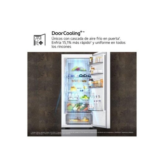 Frigorífico Combi LG GBBS524CSW No Frost 203cm 375L C Blanco WiFi IA
