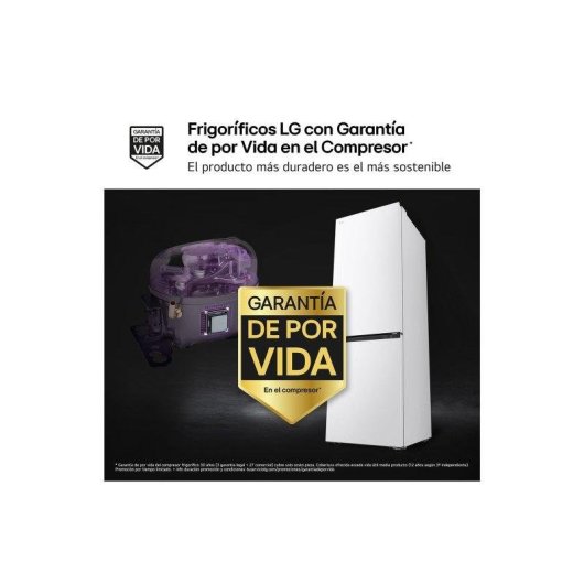 Frigorífico Combi LG GBBS514CSW Total No Frost 186cm 333L C Blanco WiFi IA
