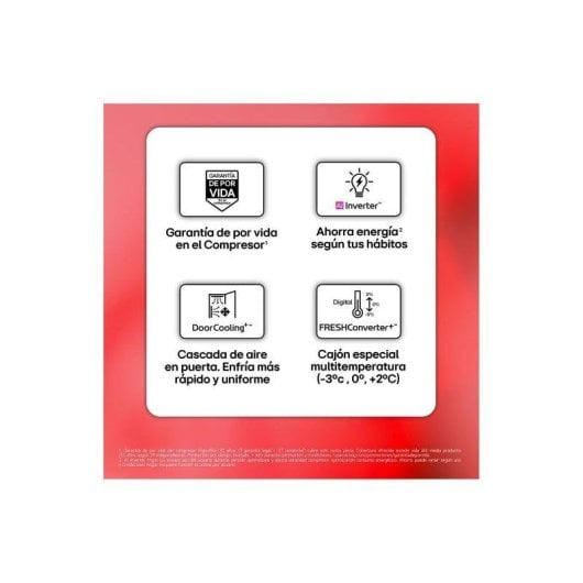 Frigorífico Combi LG GBBS322ASW No Frost 203cm 375L A Blanco WiFi IA