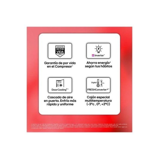 Frigorífico Combi LG GBBS525APY No Frost 203cm 375L A Inox WiFi IA