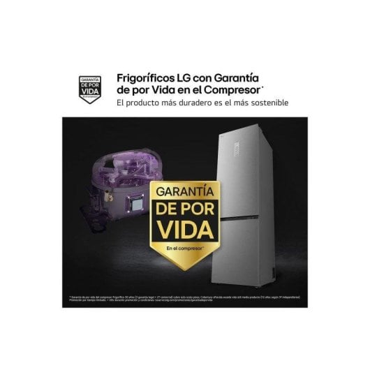 Frigorífico Combi LG GBBS525APY No Frost 203cm 375L A Inox WiFi IA