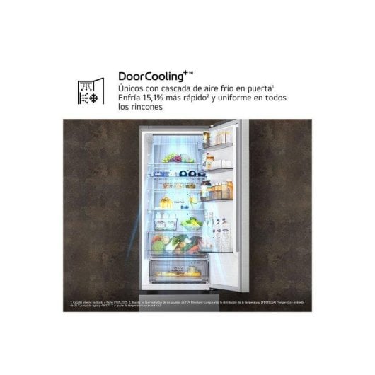 Frigorífico Combi LG GBBS525APY No Frost 203cm 375L A Inox WiFi IA