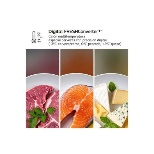 Frigorífico Combi LG GBBS525APY No Frost 203cm 375L A Inox WiFi IA