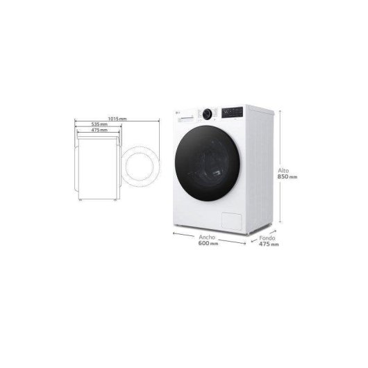 Lavadora Carga Frontal LG Serie 500 F2X50S8TLB 8Kg 1200rpm Clase A WiFi IA Blanca