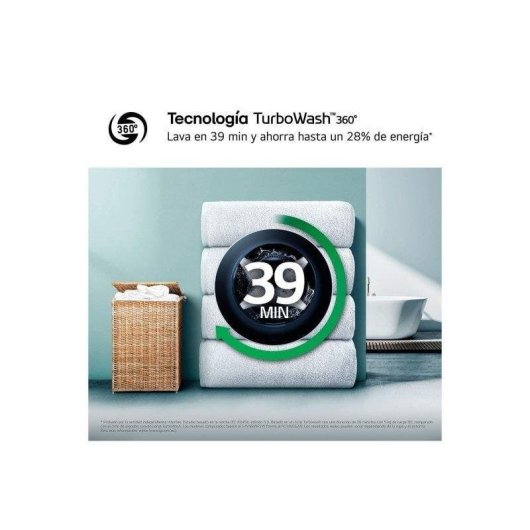 Lavadora Carga Frontal LG Serie 500 F2X50S8TLB 8Kg 1200rpm Clase A WiFi IA Blanca