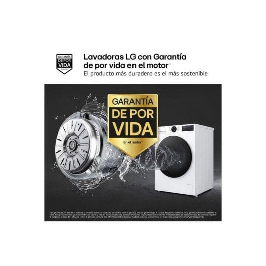 Lavadora LG 9kg 40% mais eficiente F4X5009TLB AI Direct Drive TurboWash 360º
