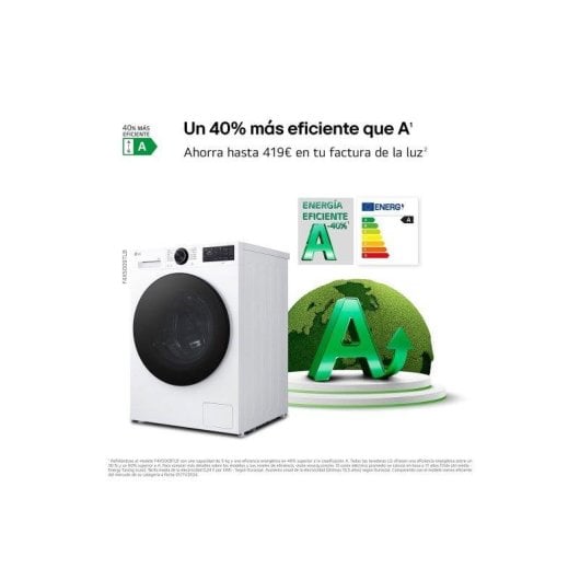 Lavadora LG 9kg 40% mais eficiente F4X5009TLB AI Direct Drive TurboWash 360º