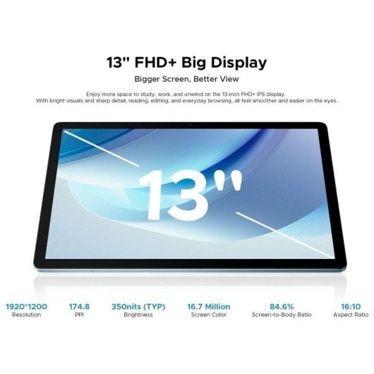 Tablet Doogee U13 Vip 13" 256GB 11000mAh Android 16 Azul