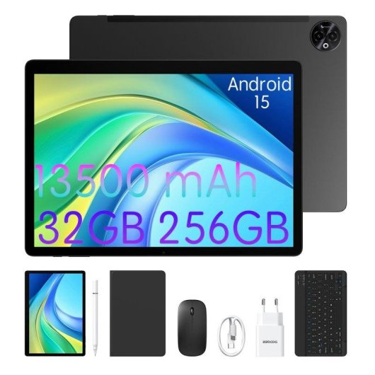 Tablet Doogee Tab E3 Max Vip 14" 256GB 4G LTE 13500mAh Android 15 Preto
