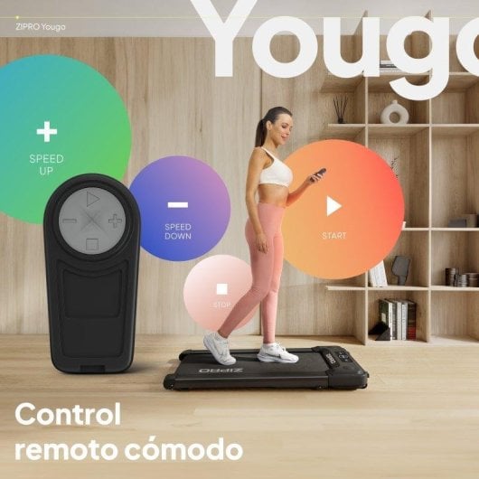 Caminadora Zipro Yougo compacta 1-6 km/h Bluetooth LED 100 kg