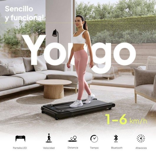 Caminadora Zipro Yougo compacta 1-6 km/h Bluetooth LED 100 kg