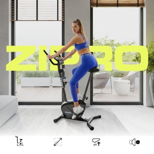 Bicicleta estática Zipro Beat magnética 8 niveles LCD soporte móvil