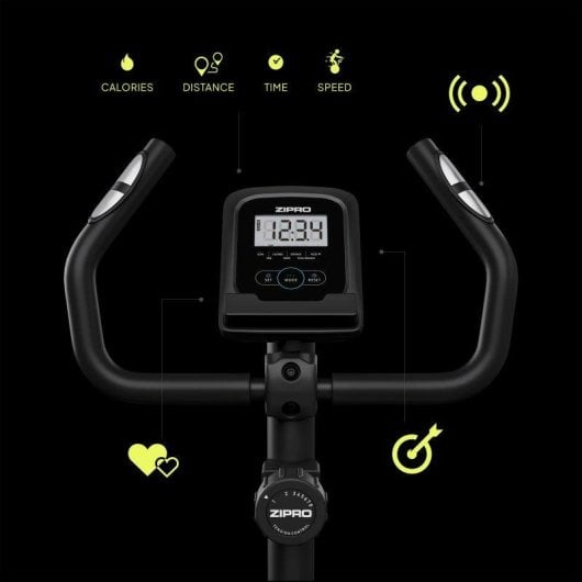 Bicicleta fija Zipro One S magnética LCD 8 niveles compacta negra