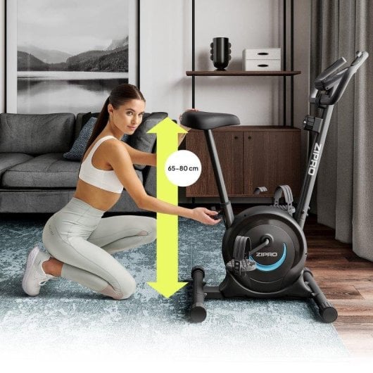 Bicicleta fija Zipro One S magnética LCD 8 niveles compacta negra