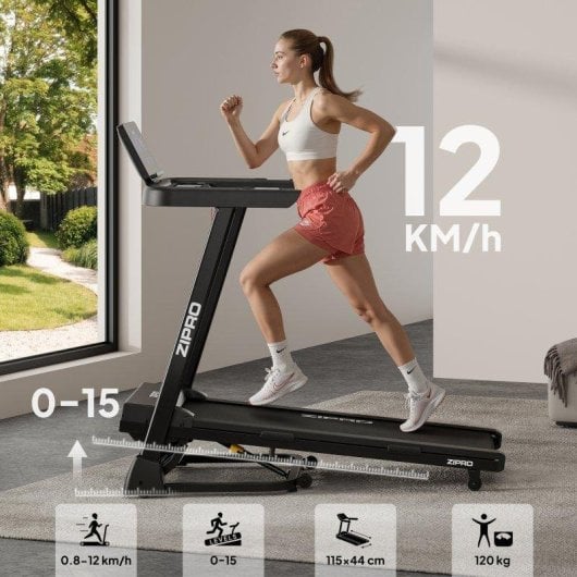 Cinta de correr Zipro Luma 900 W 12 niveles de inclinación plegable