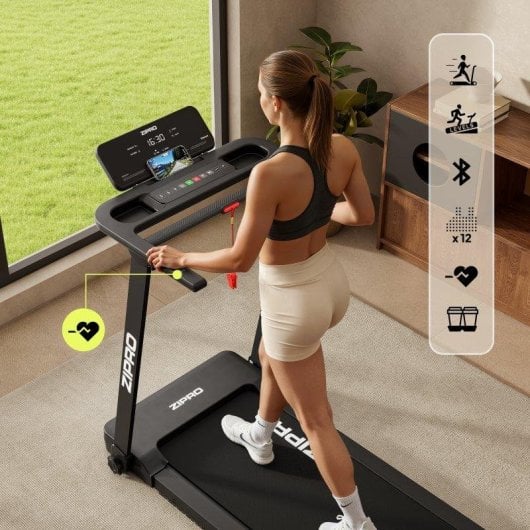 Passadeira Zipro Forma Elétrica Flat Fold 12 km/h 120x40 cm Zwift Kinomap