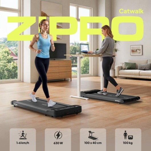 Cinta de andar Zipro Catwalk compacta Bluetooth 1-6 km/h 100 kg