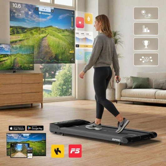 Cinta de andar Zipro Catwalk compacta Bluetooth 1-6 km/h 100 kg
