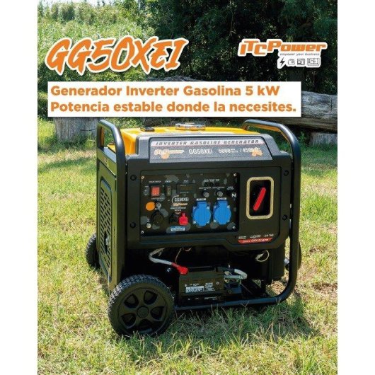 Gerador Elétrico ITCPower GG50XEI Inverter Gasolina 5kW Arranque Elétrico