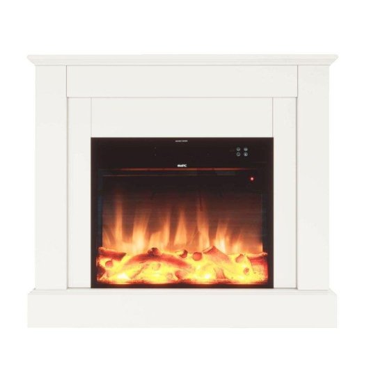 Lareira Elétrica MPC Camillo White 1500W Chão LED Realista Comando